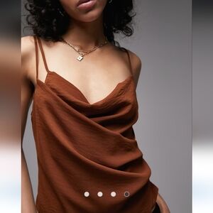 NWT ASOS Topshop Chocolate Cowl Neck Cami